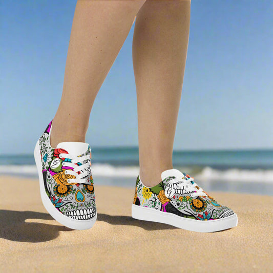 Dead Sugar Skull Lace-up Canvas Shoes