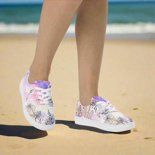 Aquarelle Lace-up Canvas Shoes