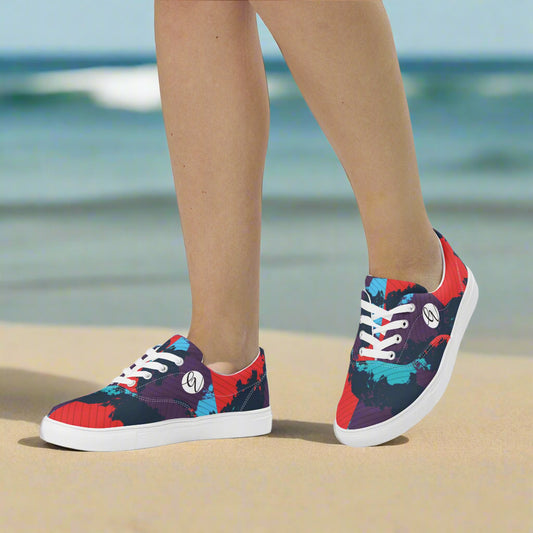 Geo Wave Lace-up Canvas Shoes
