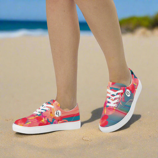 Barbie Floral Lace-up Canvas Shoes