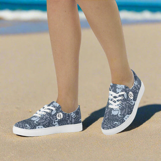 The Dead Side Lace-up Canvas Shoes