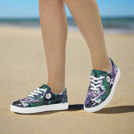 Multicolored Crossover Lace-up Canvas Shoes