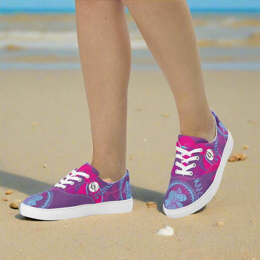 Purple Kisses lace-up canvas shoes