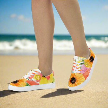 Spring Florals Lace-up Canvas Shoes