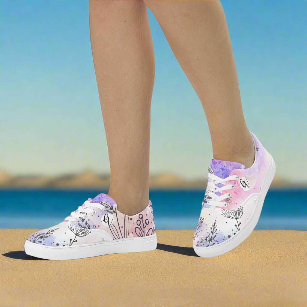 Aquarelle Lace-up Canvas Shoes