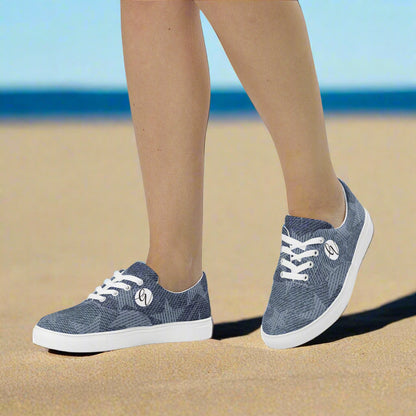 Grey Stars Lace-up Canvas Shoes